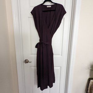 Everlane Wrap Dress, Dark Purple